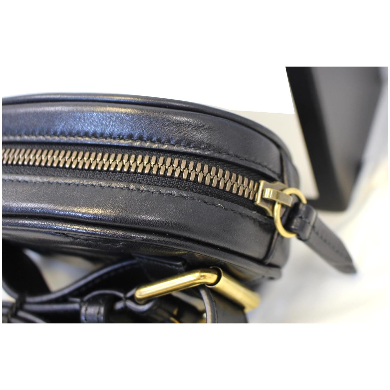 GUCCI GG Marmont Matelasse Black Leather Belt Bag 476434-US