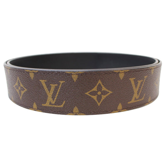 Louis Vuitton Brown Leather Belt with LV Golden Buckle 40