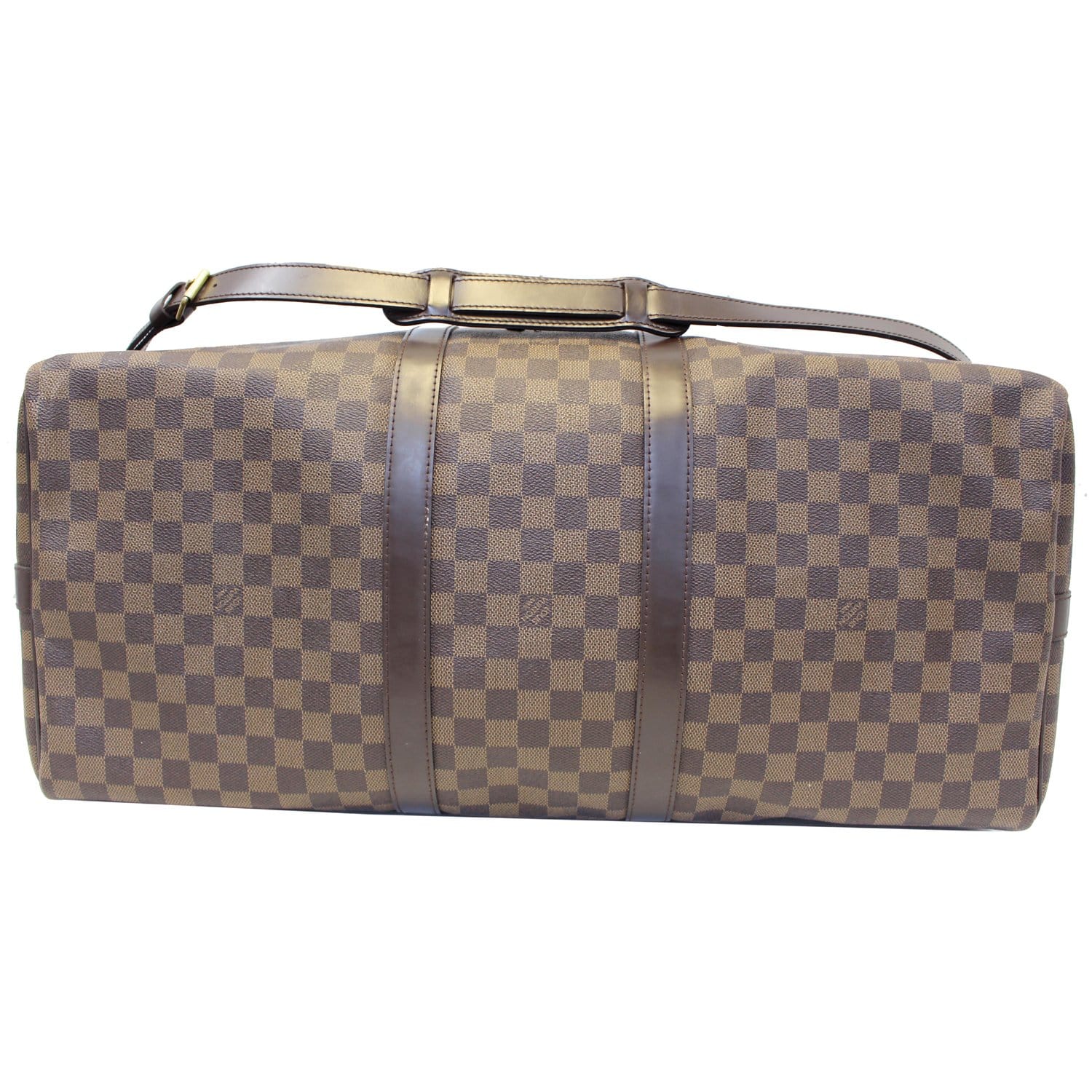 LOUIS VUITTON Keepall Bandouliere 55 Damier Ebene Travel Bag Brown-US