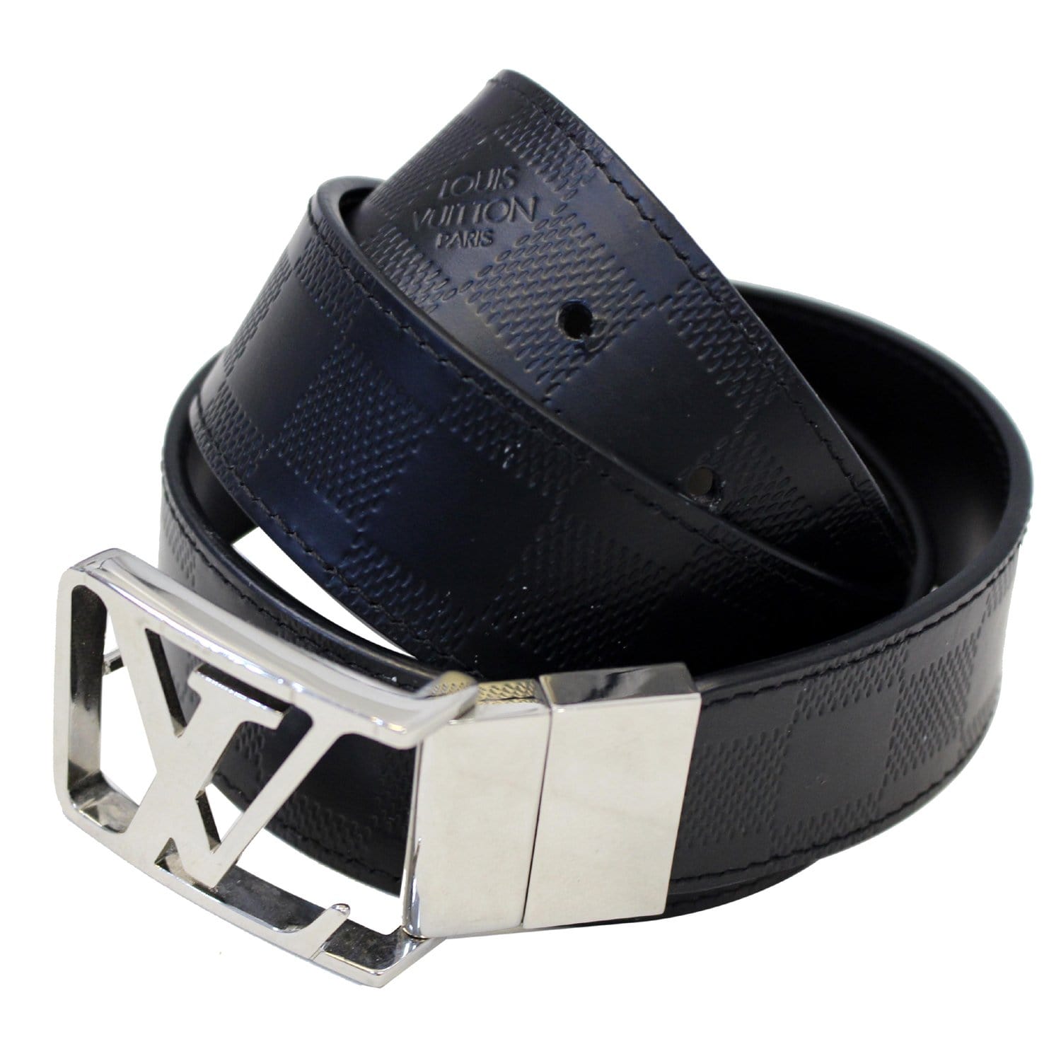 LOUIS VUITTON City Reversible Leather Belt Black 100/40-US