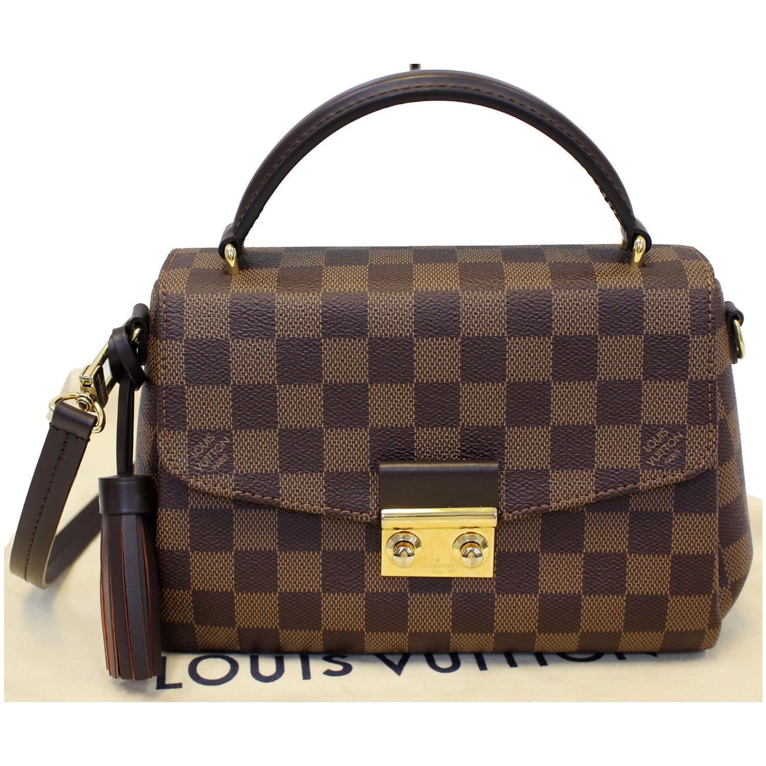 LOUIS VUITTON Croisette Damier Ebene Shoulder Crossbody Bag Brown-US