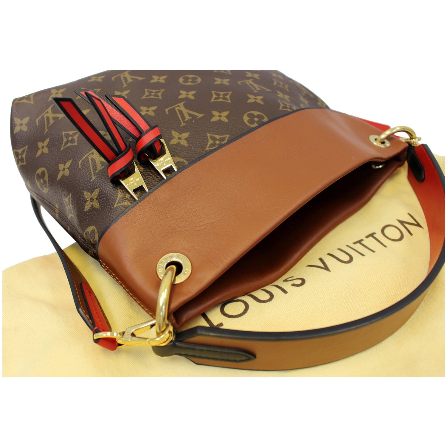 LOUIS VUITTON Tuileries Besace Monogram Canvas Shoulder Bag Caramel-US