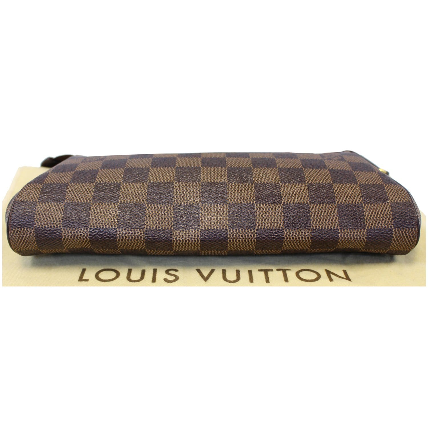 LOUIS VUITTON Pochette Eva Damier Ebene Clutch Crossbody Bag Brown-US