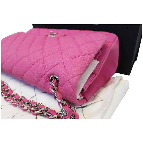 Chanel Bag Jumbo Double Flap Quilted Hot Pink Fuchsia Sueded Caviar new