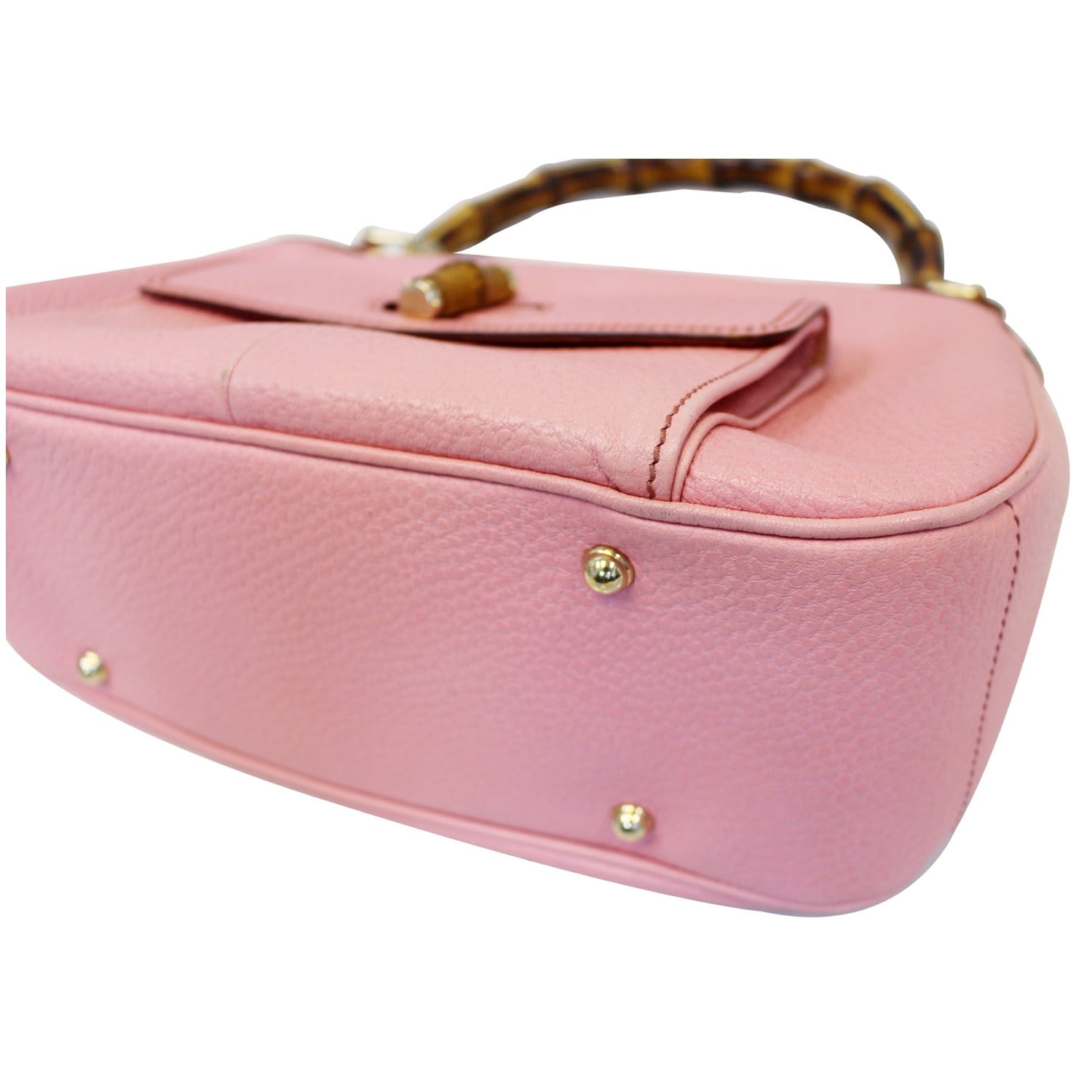 Gucci Bag Calfskin Bamboo Top Handle Pink