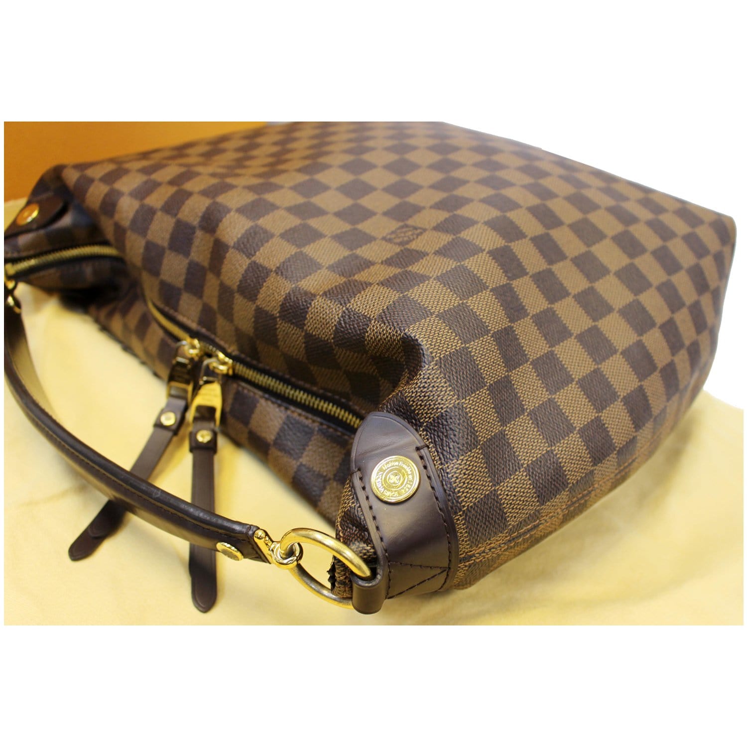 LOUIS VUITTON Duomo Hobo Damier Ebene Shoulder Bag Brown-US