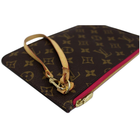 Louis Vuitton Neverfull Wristlet Pouch Monogram Yellow in Monogram Coated  Canvas with Gold-tone - US