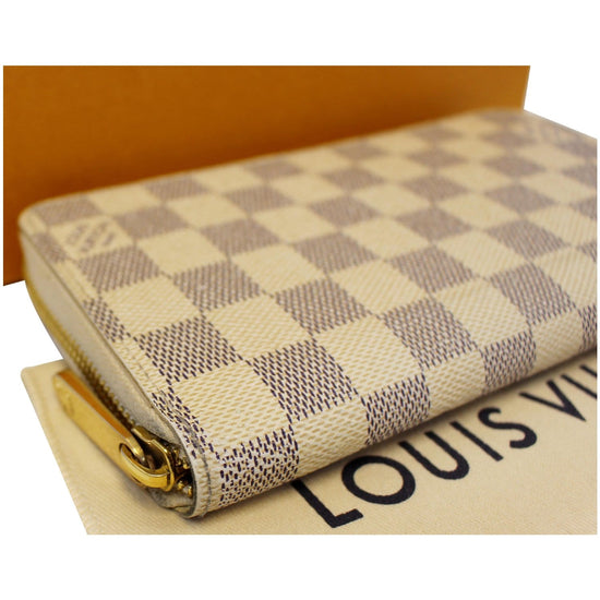 Authenticated Used LOUIS VUITTON Louis Vuitton Long Wallet Damier Azur  Zippy N60019 White Women's Men's 