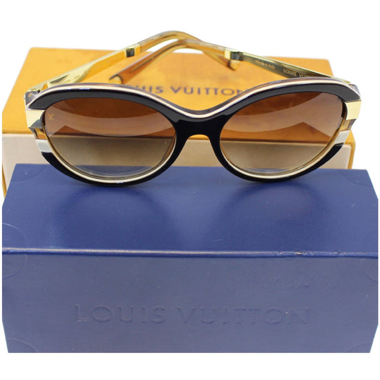 Louis Vuitton Gold Tone/ Brown Gradient Z0487W Petit Soupcon Cat Eye  Sunglasses at 1stDibs