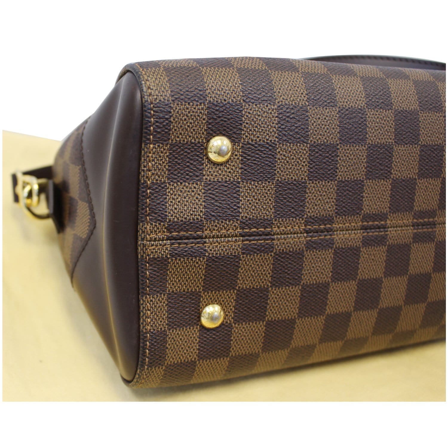 LOUIS VUITTON Kensington Bowling Damier Ebene Shoulder Handbag-US