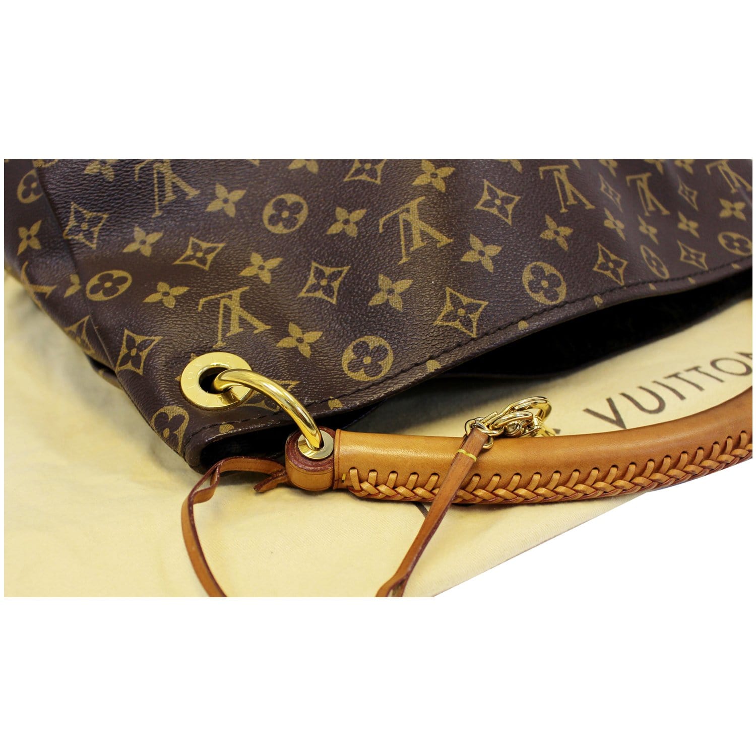 LOUIS VUITTON Artsy MM Monogram Canvas Shoulder Bag Brown