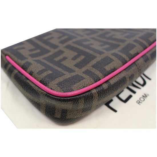 FENDI Spalmati Zucca Pochette Pouch Fuchsia