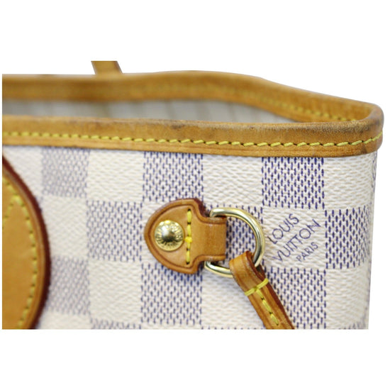 Beige Louis Vuitton Damier Azur Neverfull PM Tote Bag – Designer