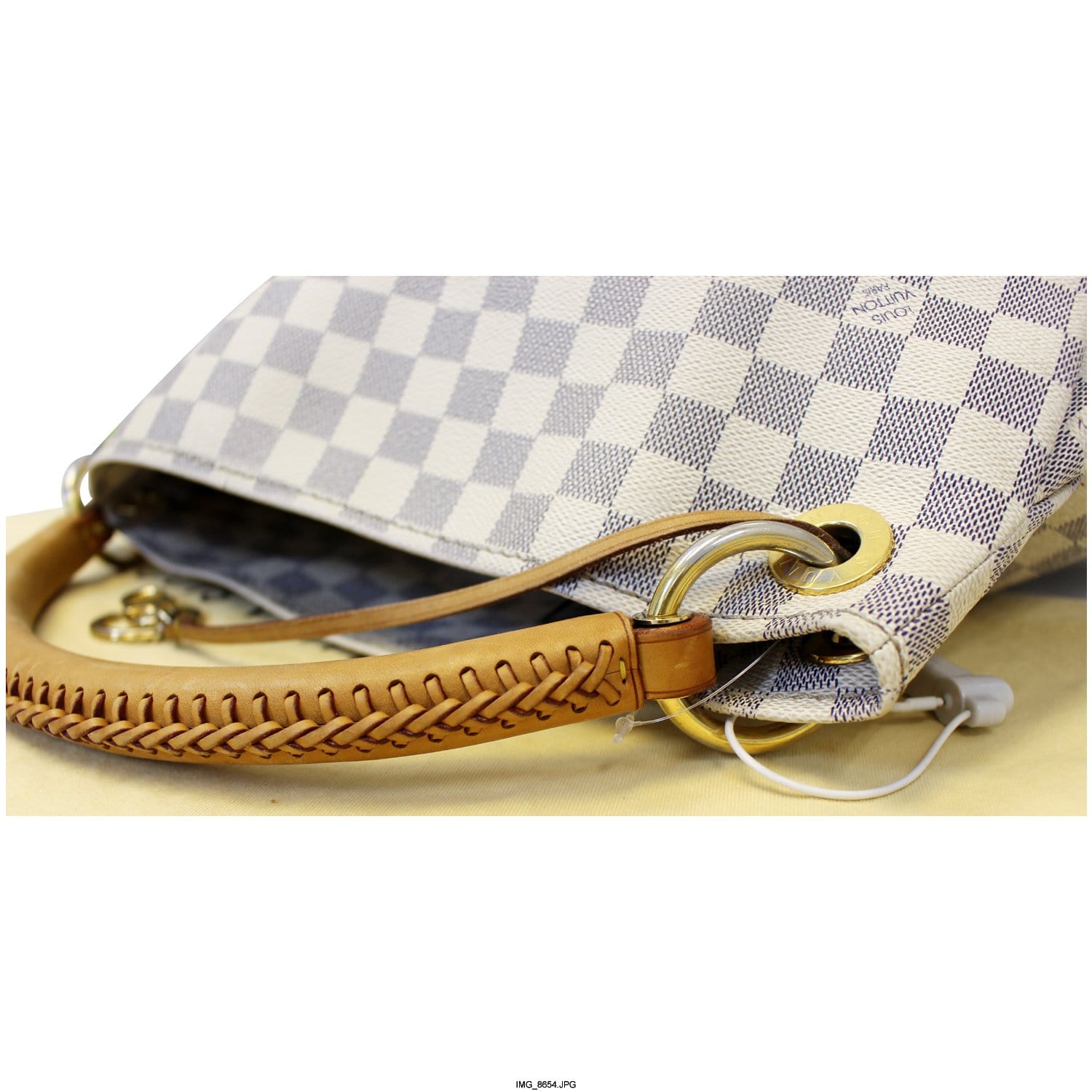 LOUIS VUITTON Artsy MM Damier Azur Shoulder Bag White-US