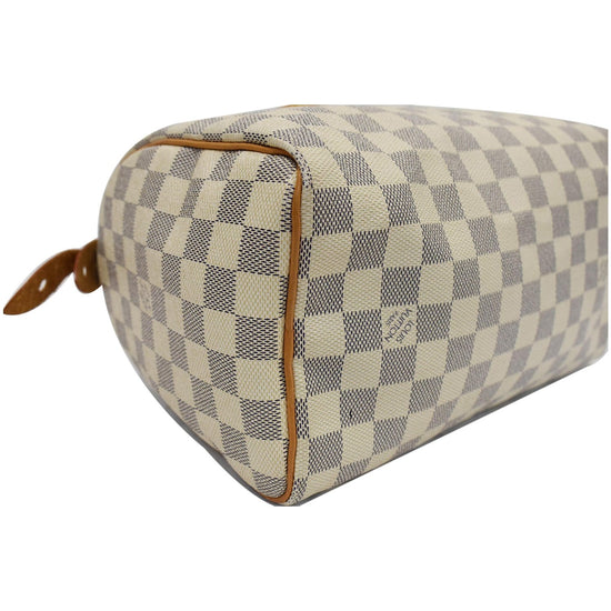 White Louis Vuitton Damier Azur Speedy 25 Boston Bag – Designer