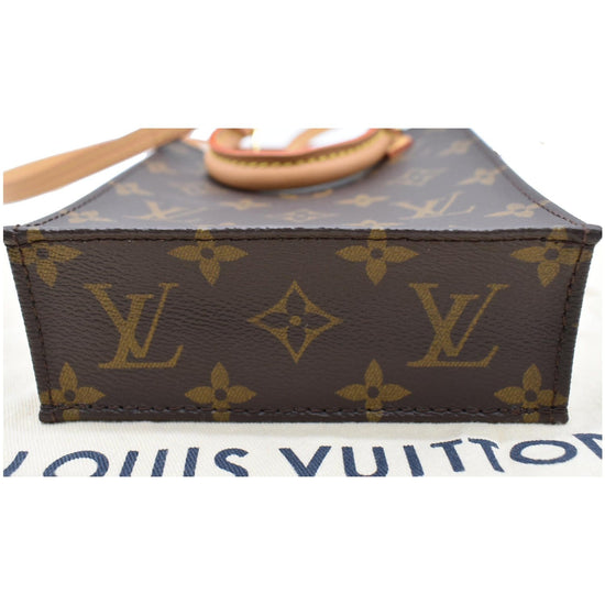 Louis Vuitton Petit Sac Plat Monogram Canvas Shoulder Bag Brown