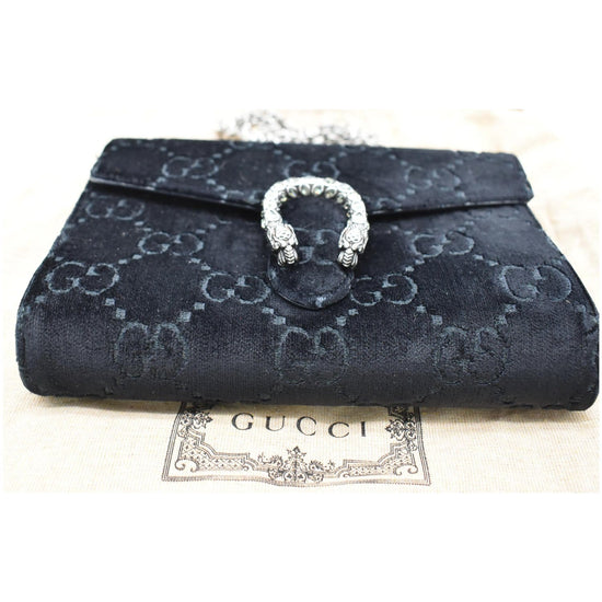 Gucci dionysus velvet on sale wallet on chain