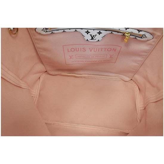 Louis+Vuitton+Neverfull+Tote+MM+Pink%2FRed%2FWhite+Canvas for sale online