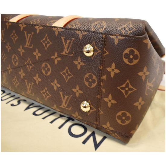 Louis Vuitton Soufflot Tote MM Brown Canvas Coated Leather