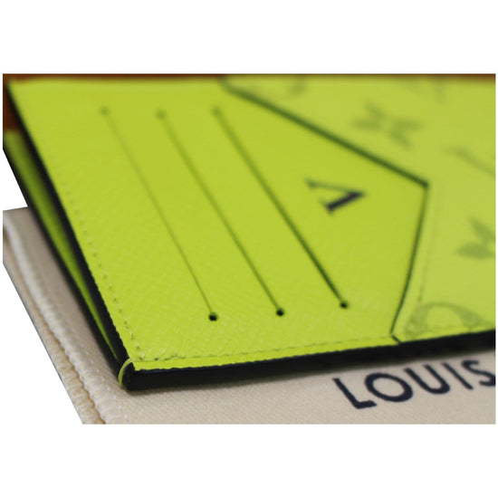 Louis Vuitton Coin Card Holder Neon Yellow in Monogram Coated