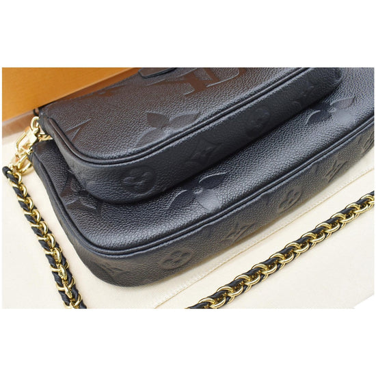 LOUIS VUITTON Multi Pochette Accessories Empreinte Clutch Bag Black