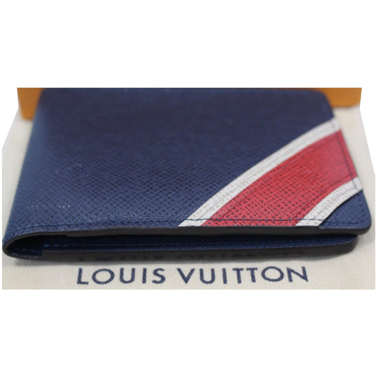 Louis Vuitton Amerigo Wallet NM Men's Bi-Fold Wallet M62046 Taiga Blue