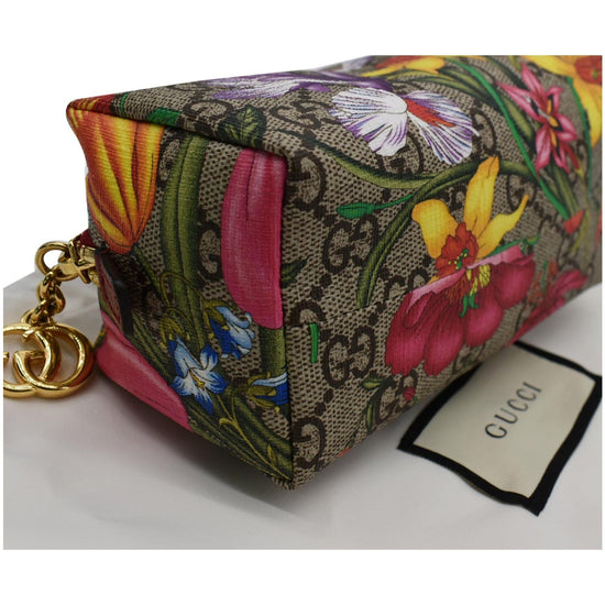 Gucci GG Flora Ophidia Cosmetic Bag in Beige –