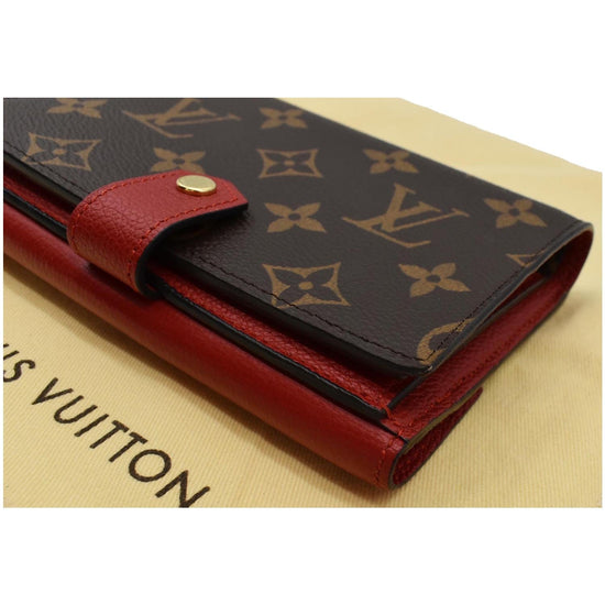 Louis Vuitton Monogram Canvas Pallas NM CompactWallet Red Flap