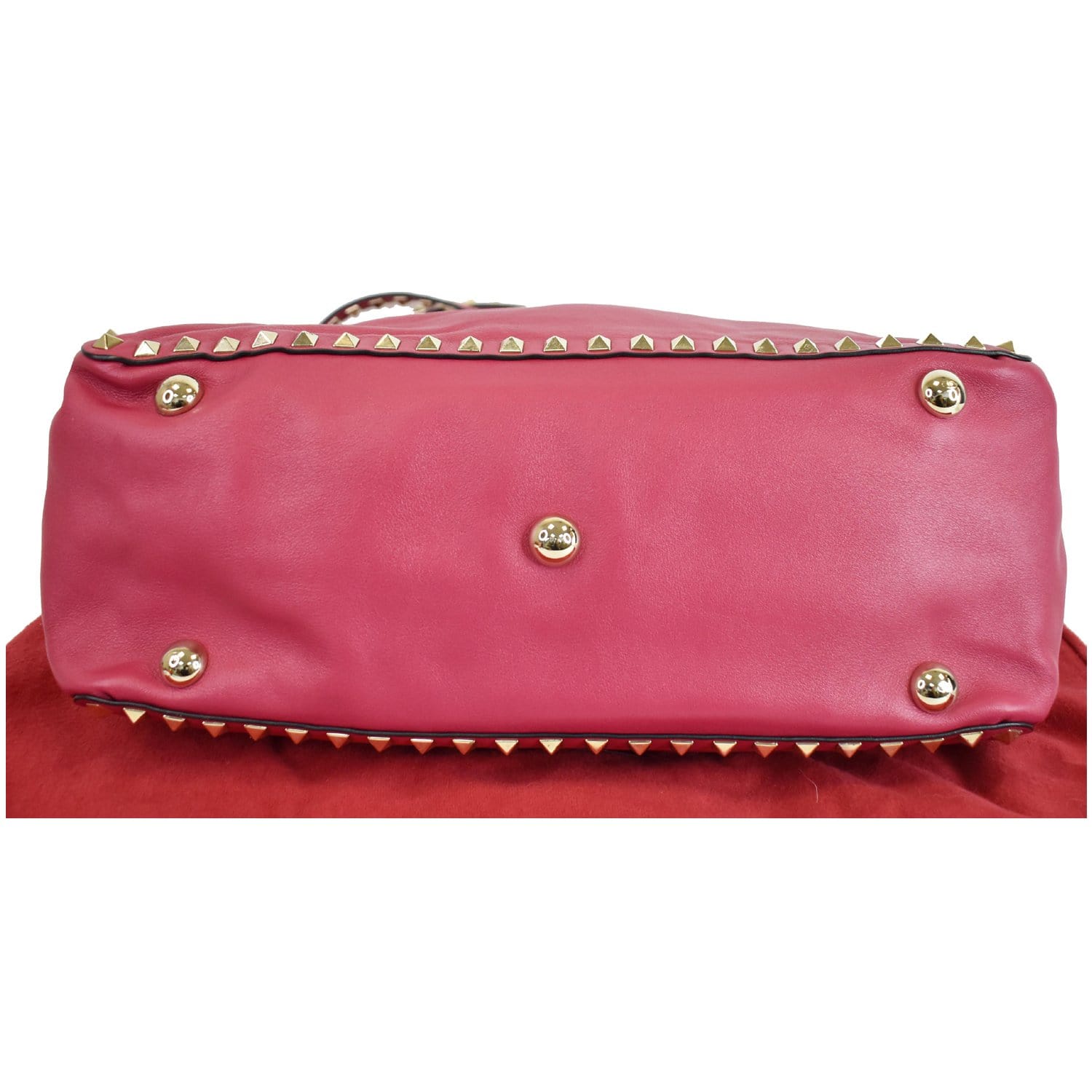 VALENTINO Rockstud Leather Medium Shoulder Bag Pink
