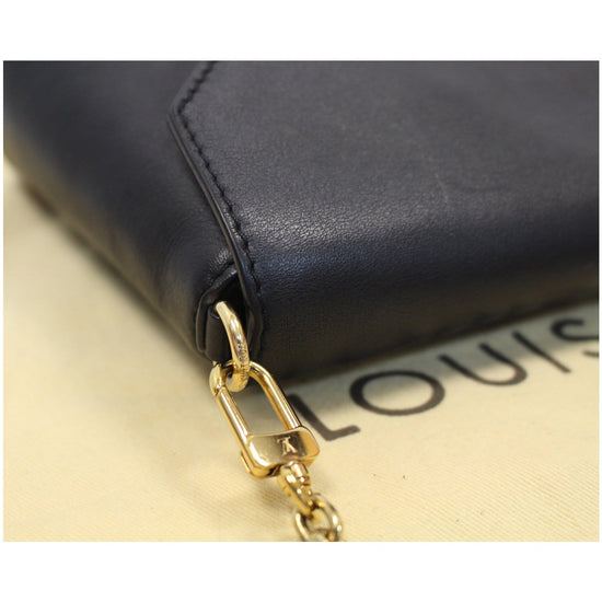 LOUIS VUITTON Love Note Calfskin Leather Shoulder Bag Black