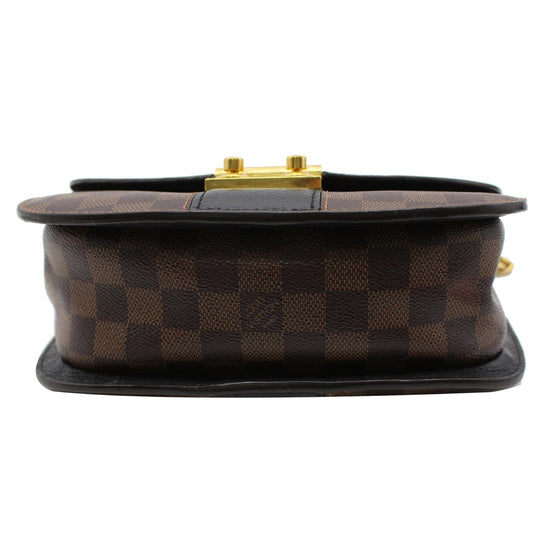 Louis Vuitton Wight Damier Ebene Chain Flap 1la422 Brown Coated Canvas  Cross Body Bag, Louis Vuitton