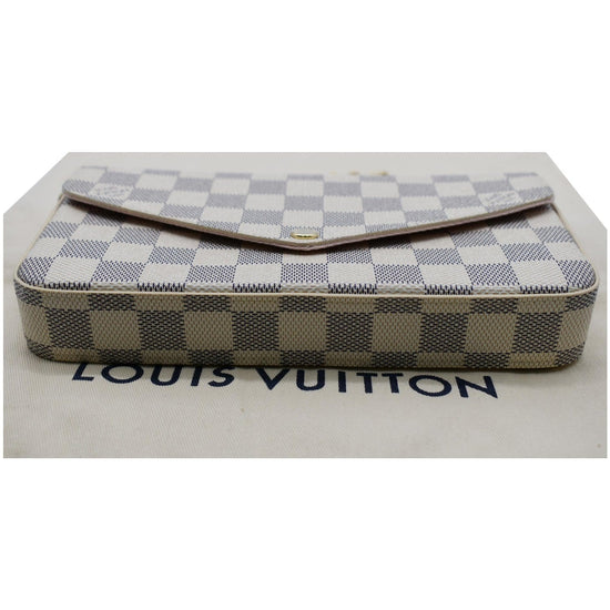 ❤️NEW LOUIS VUITTON Damier Azur Pochette Felicie Crossbody Chain Bag 🔥RARE  GIFT