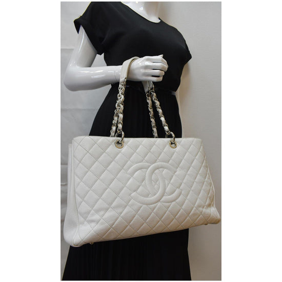 CHANEL XL Grand Quilted Caviar Leather Shopping Tote Bag