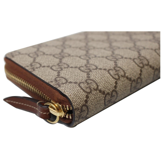 GUCCI GG Supreme Long Wallet Arabesque BEIGE BLACK 410102