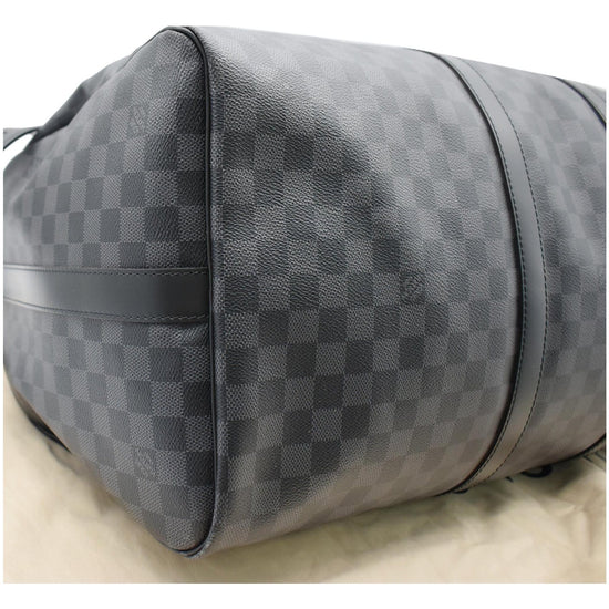 Keepall 55 Bandouliere Damier Graphite – Keeks Designer Handbags