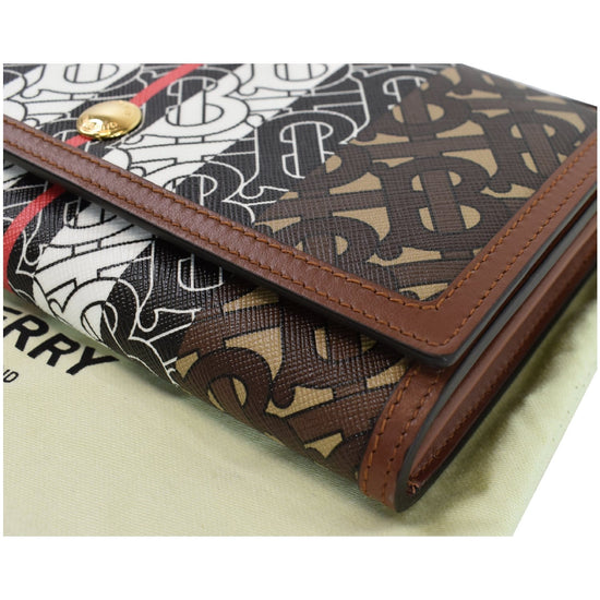 Burberry Monogram Print E-Canvas Card and Phone Case with Strap Bridle  Brown in Canvas with Gold-tone - US