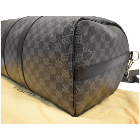 Louis Vuitton Black Damier Graphite Keepall Bandouliere 45 Duffle Bag 862859