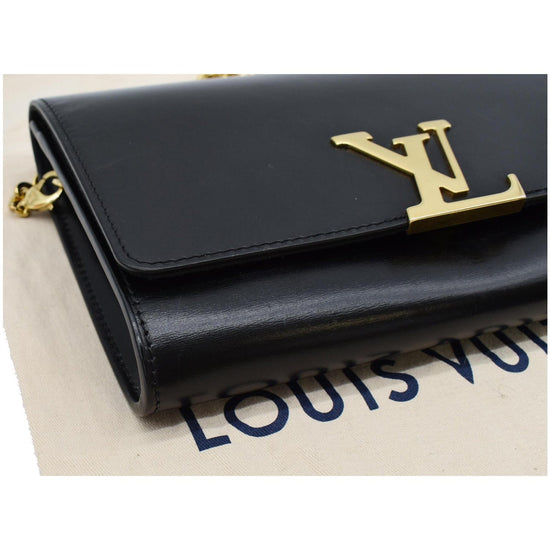 Louis Vuitton Tan Louise GM Leather Bag with Gold Chain Strap