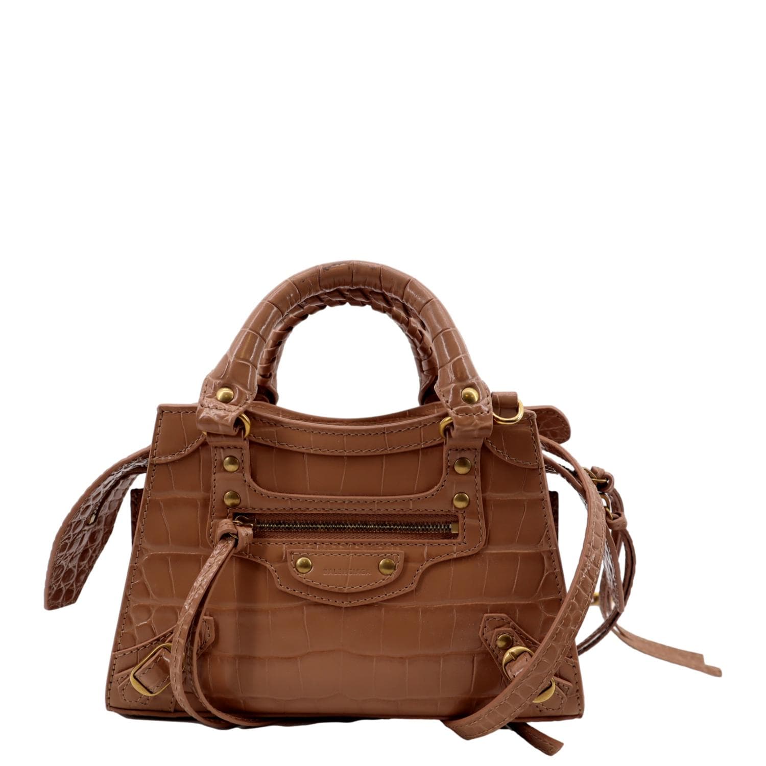 Balenciaga Brown Suede Baby Daim Motorcycle City Bag  Soluna Style