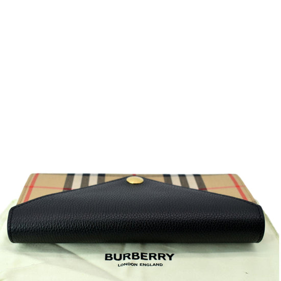 BURBERRY: Vintage Check wallet in matt grain coated fabric - Beige