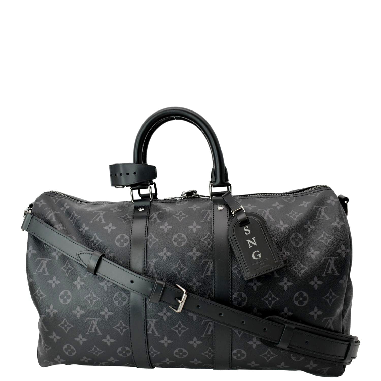 Authentic Louis Vuitton Monogram Eclipse Keepall Bandoulière 45