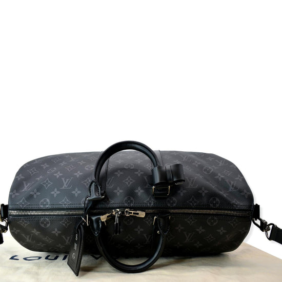 Authentic Louis Vuitton Monogram Eclipse Keepall Bandoulière 45 Travel Bag