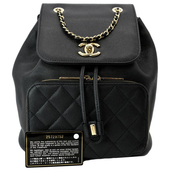 CHANEL Caviar Quilted Business Affinity Backpack Grey 468034