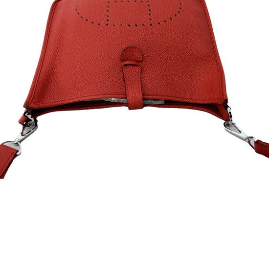 2012 Hermès Red Clemence PM III Evelyne Bag at 1stDibs