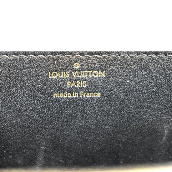 LOUIS VUITTON Black & Navy Box Calf Leather Vivienne