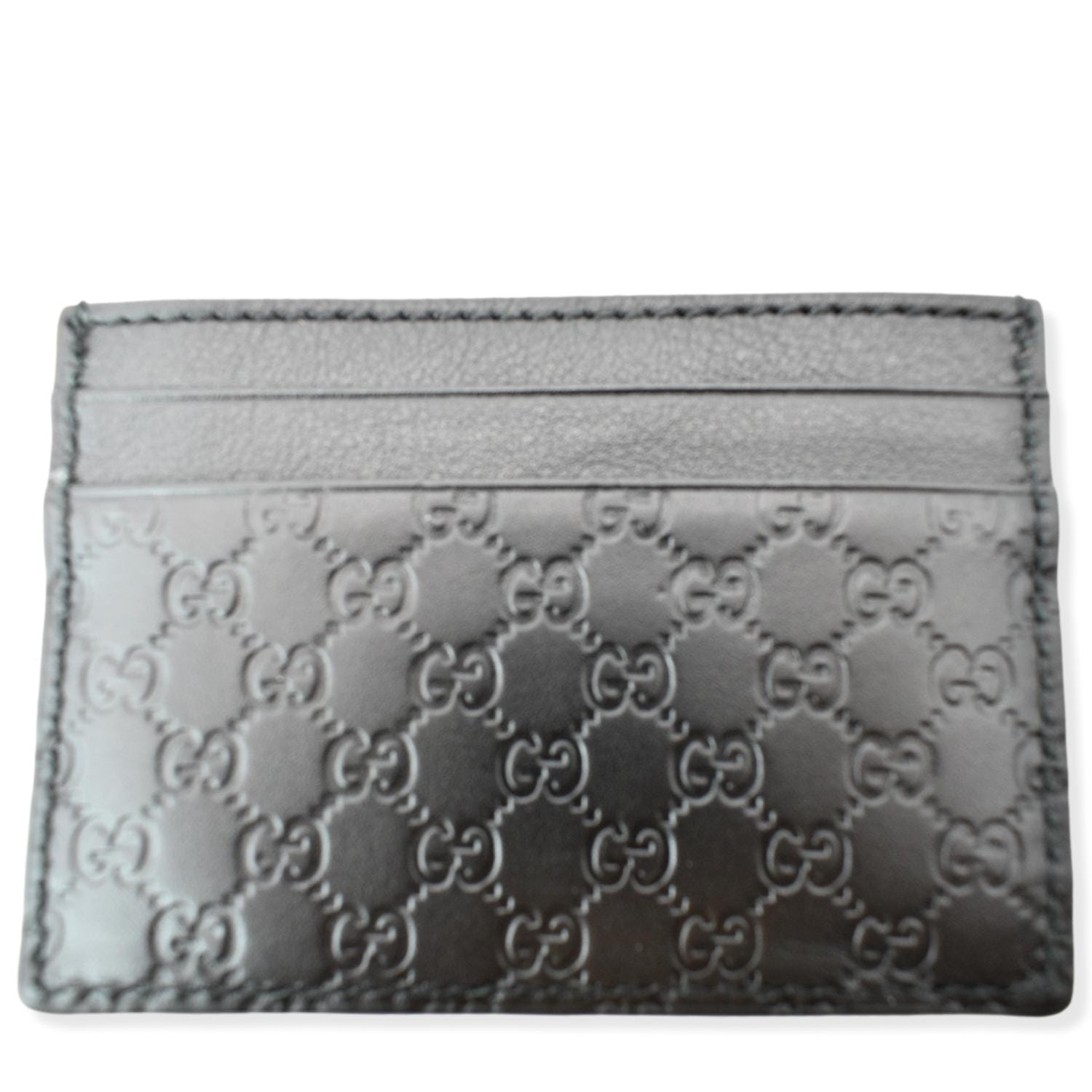 GUCCI Microguccissima Monogram Leather Card Case Black 262837