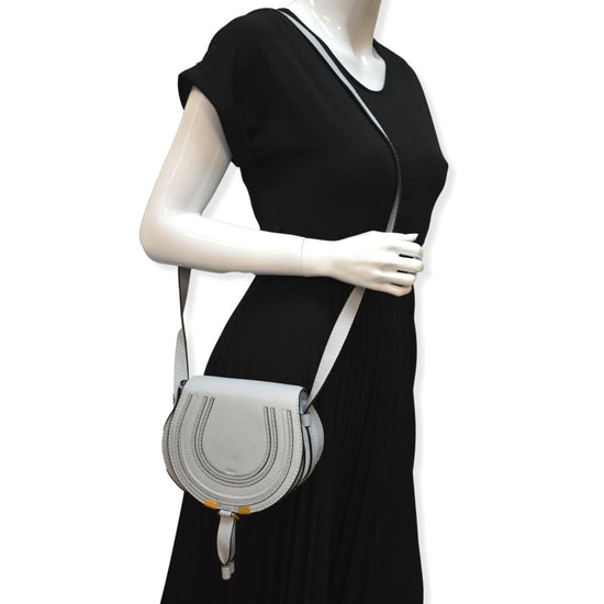 Marcie Mini Leather Shoulder Bag in Grey - Chloe