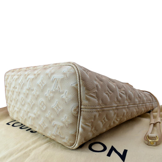 Louis Vuitton LV Neverfull MM Stardust Beige Leather ref.552839