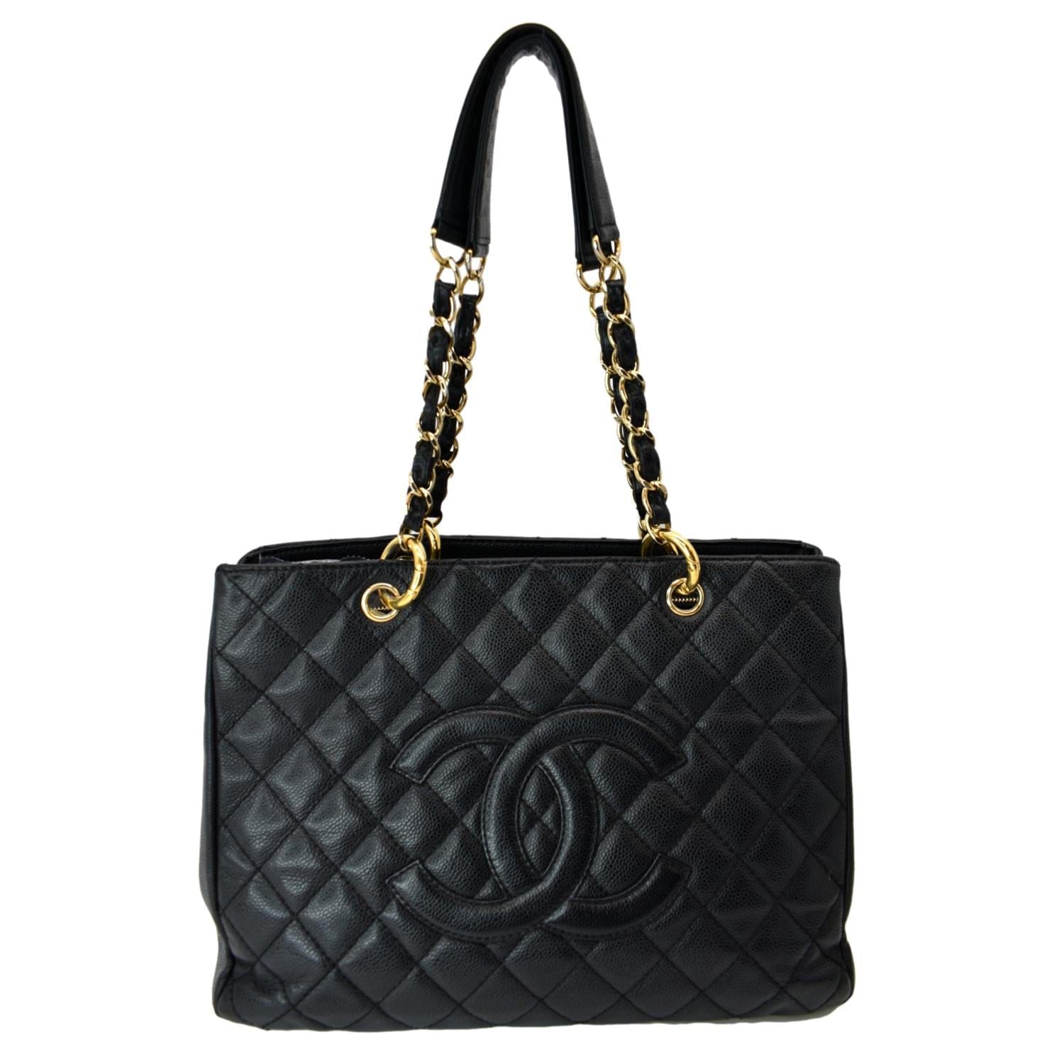 CHANEL Grand Shopping GST Caviar Leather Tote Bag Black