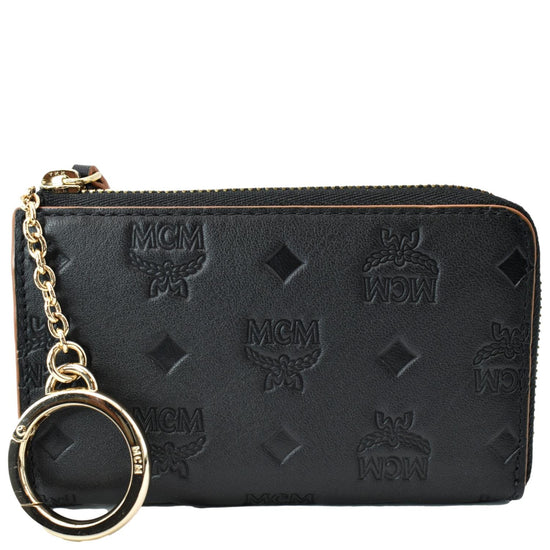 MCM Logo Printed Short Wallet Black in Leather - US